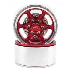 Yeah Racing Felgen BXC 1.9" 6 Speichen Beadlock Rot, 2 Stück