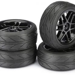 Absima Kompletträder Onroad 6-Speichen, Profil Schwarz 4 Stück