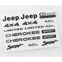 RC4WD Emblem Set, SCX10 II Cherokee, Schwarz